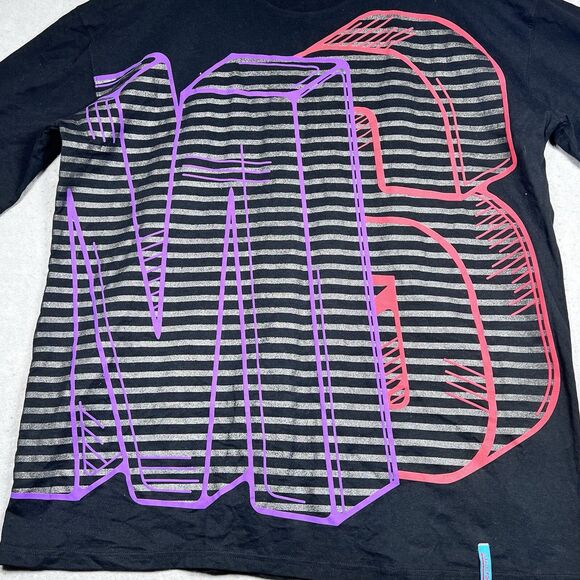 Vintage Miskeen T Shirt Mens 3XL Multicolor 3D Black Short Sleeve Hip Hop Y2K - Picture 4 of 12